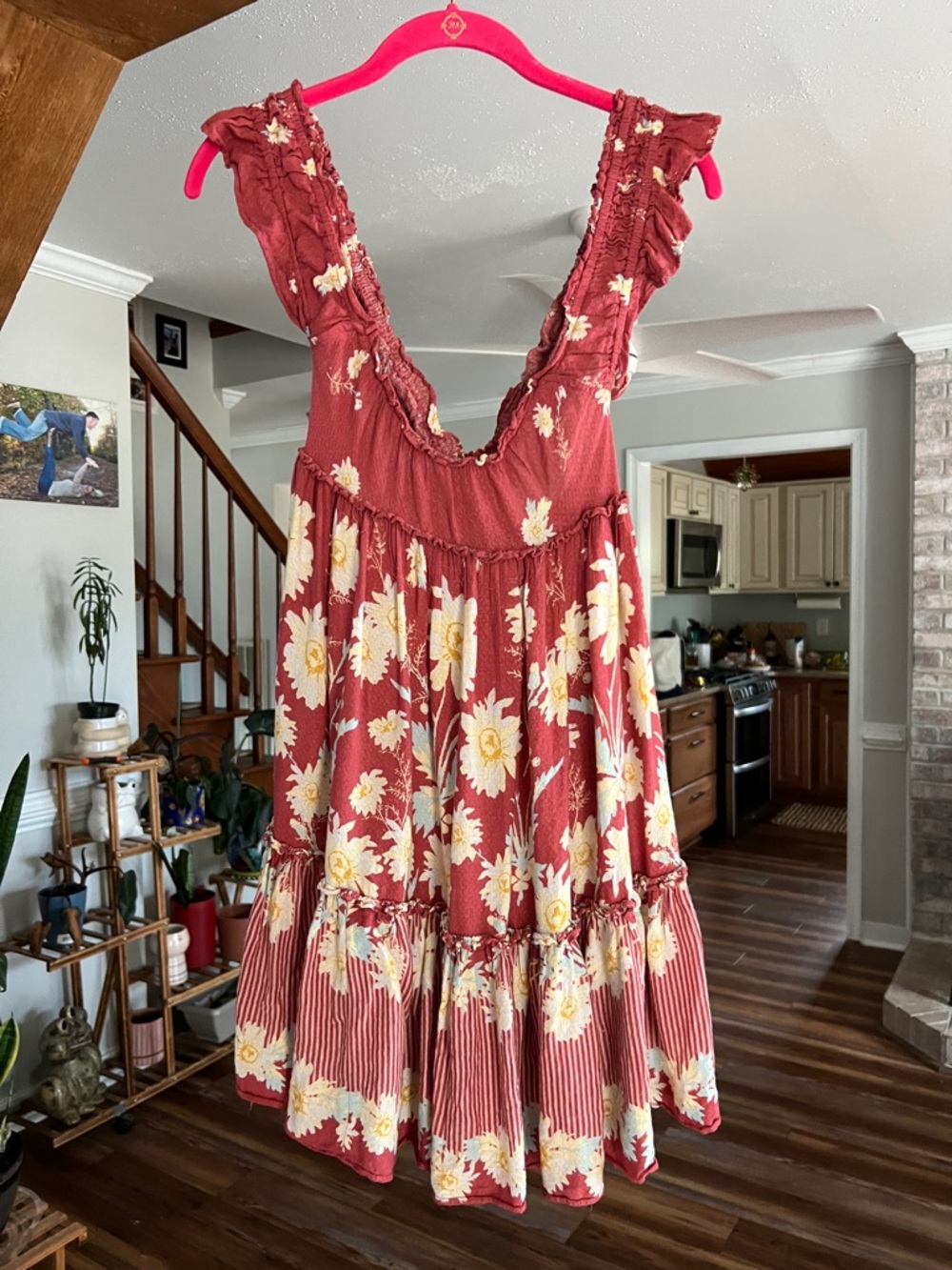 Free People Bali Slip Dress with Floral Design Small